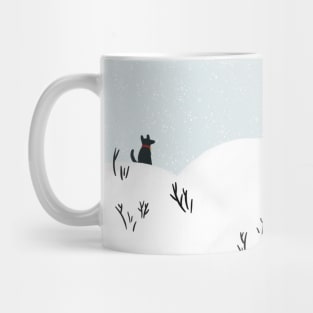 Winter Dog Landscape Mug